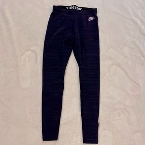 Nike black/purple stripe leggings